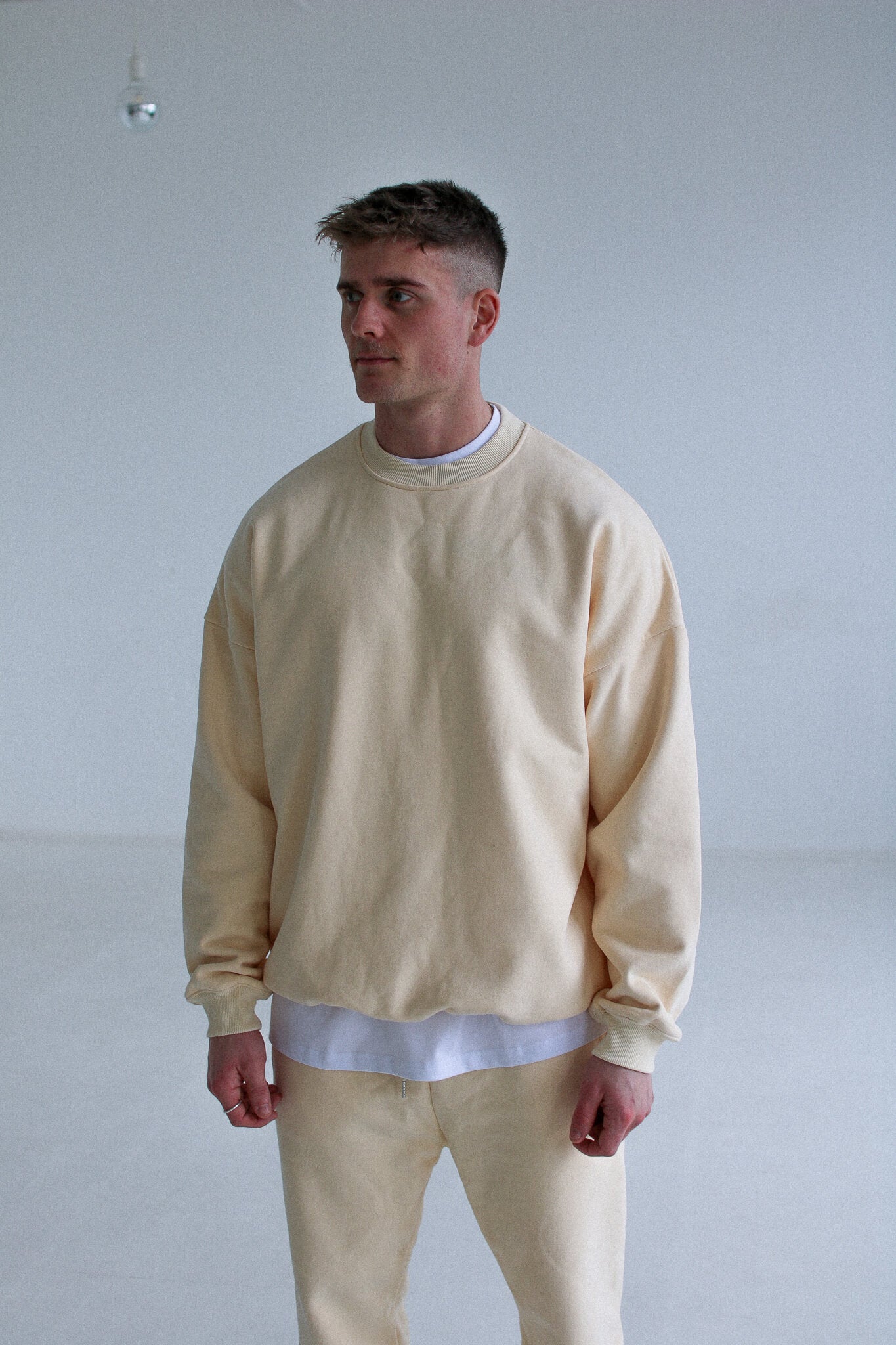 Luxury Oversized Sweatshirt - Cream - UNBND Blanks