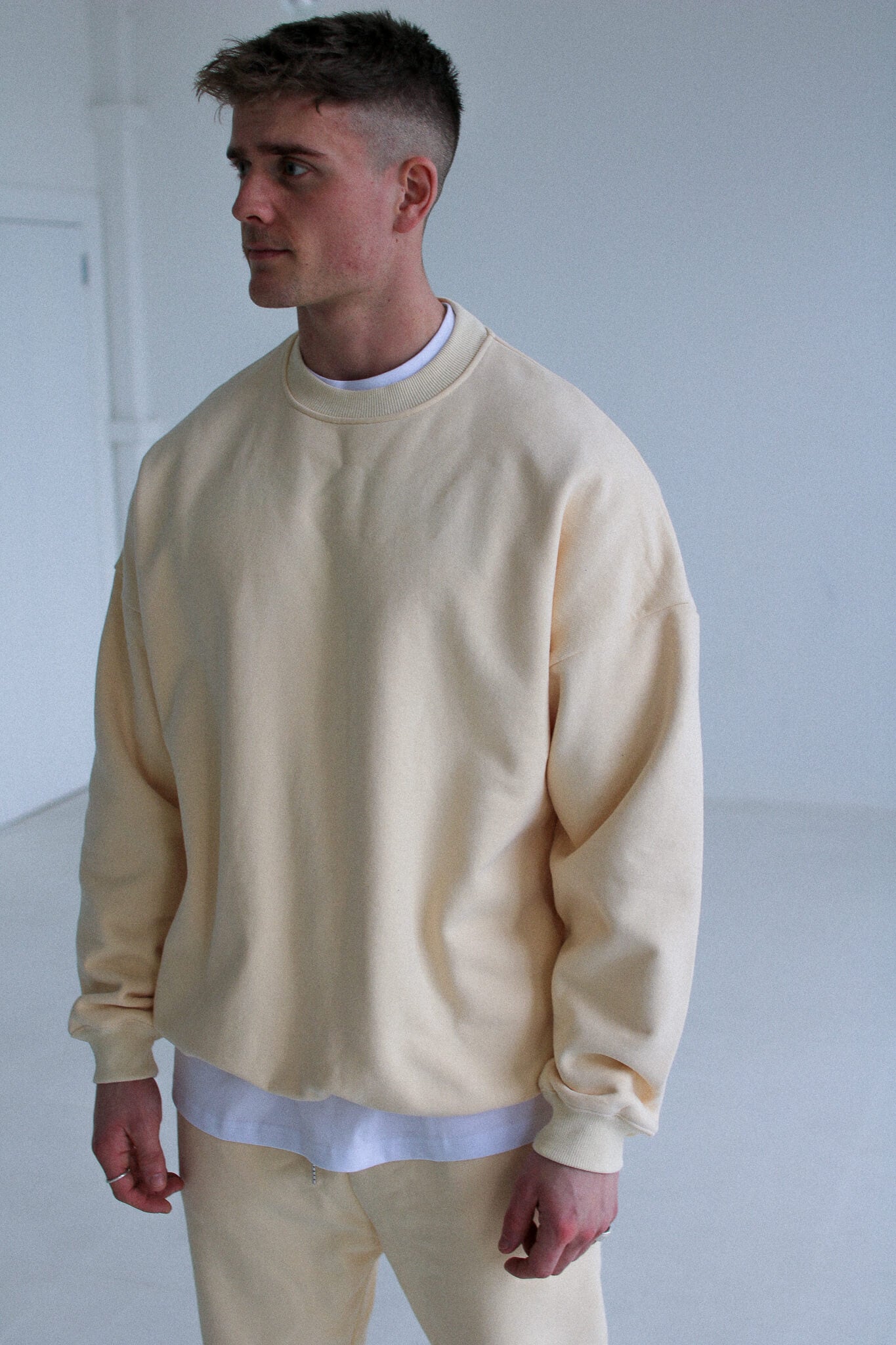 Luxury Oversized Sweatshirt - Cream - UNBND Blanks