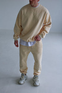 Luxury Heavyweight Sweatpants - Cream - UNBND Blanks