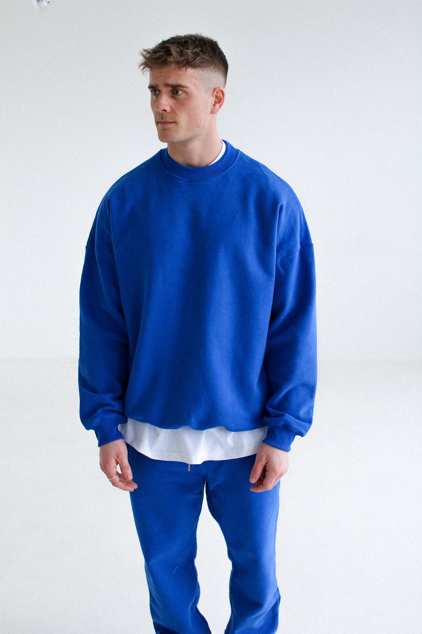 Oversized Brushed Sweatshirt Blue