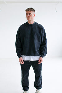 Luxury Oversized Sweatshirt - Vintage Black - UNBND Blanks